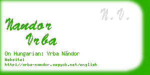 nandor vrba business card